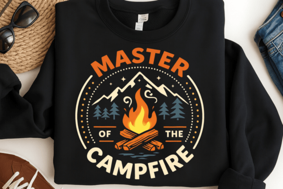 Campfire Mountain Camping Shirt PNG: Master of the Campfire Design