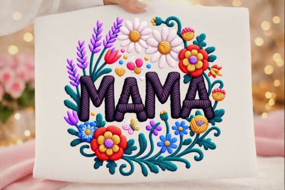 Celebrate Mom with Floral Mama Yarn Embroidery Art