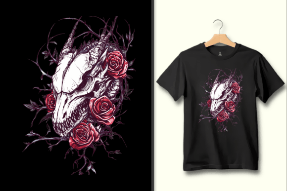 Dragon Skull Roses Tattoo Design: Bold Artwork for Creators