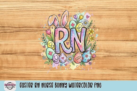 Easter RN Nurse Bunny Watercolor PNG: A Creative Asset for Healthcare Appreciation