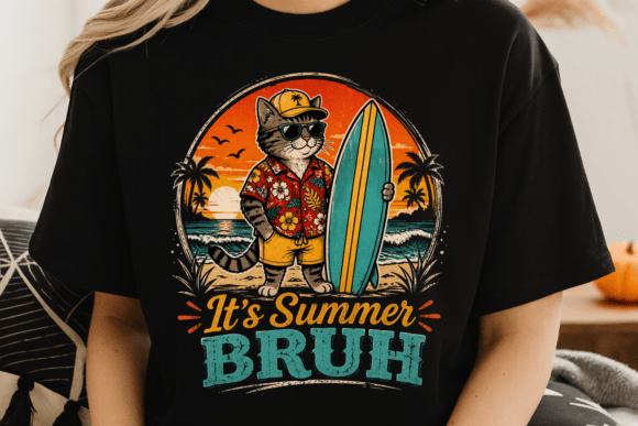 Embrace the Vibe: The It’s Summer Bruh Cat Shirt PNG