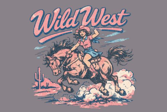 Embrace Vintage Charm: The Western Cowgirl Retro Rodeo PNG