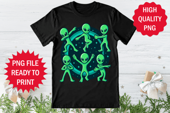 Funny Alien Dancing Sublimation Clipart: Cosmic Vibes for Your Designs