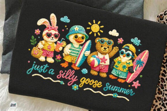 Just a Silly Goose Summer Faux Yarn PNG: Playful & Trendy