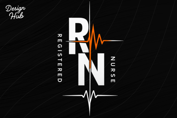 RN Heartbeat Line: Registered Nurse PNG for Modern Medical Design