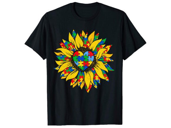 Sunflower Autism Awareness T-Shirt Design: A Creative Asset