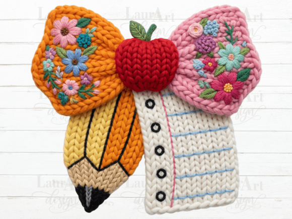 Teacher Bow Crochet Teacher Pencil Bow: A Delightful Design Asset