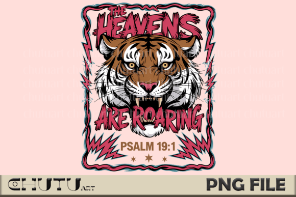 Unleash Faith with the Roaring Tiger Psalm 19:1 PNG File